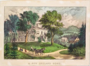 Pastoral scene - large mansion in center background