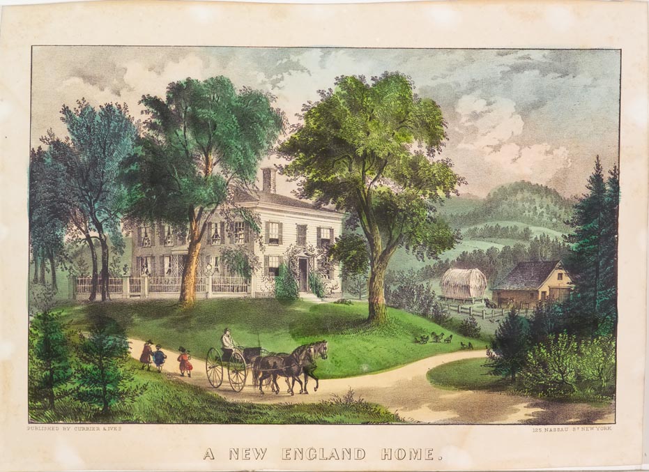 A New England Home Currier Ives Springfield Museums
