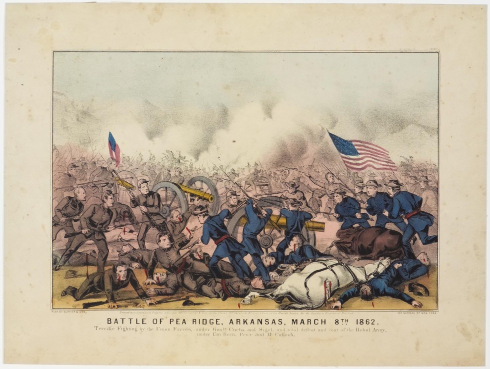 Battle of Pea Ridge, Arkansas, March 8th 1862., Currier & Ives 