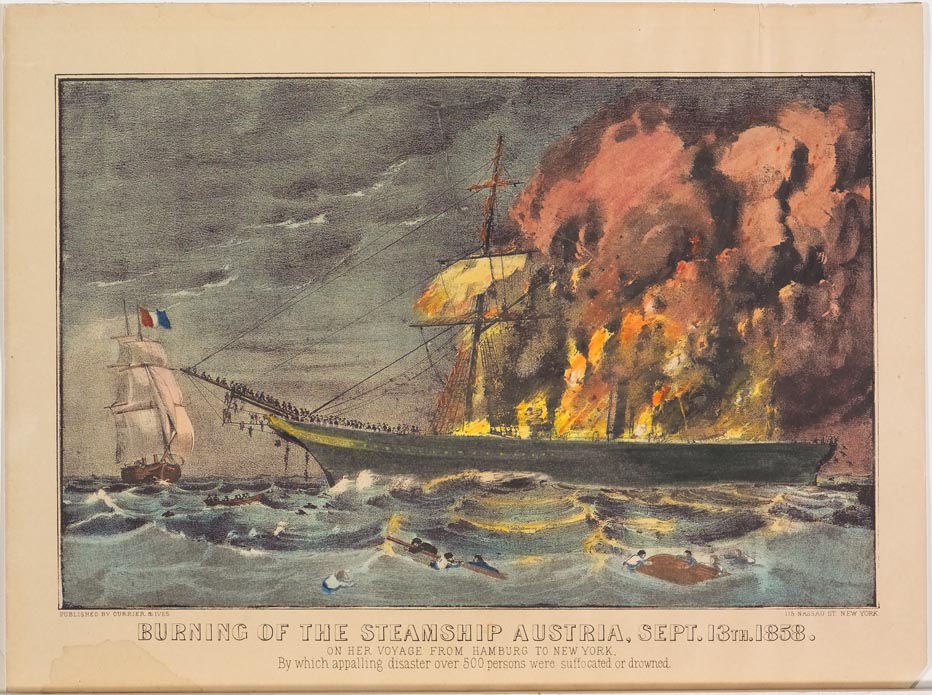 Ship under siege at center