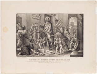 Christ atop a horse at center