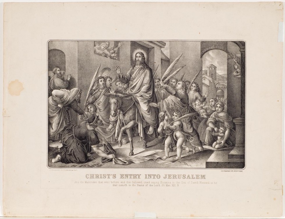 Christ atop a horse at center