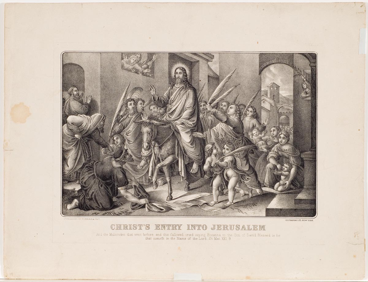 Christ atop a horse at center