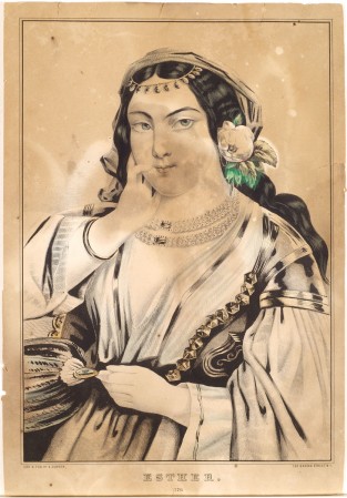 Woman looking directly at viewer with proper right hand touching her cheek