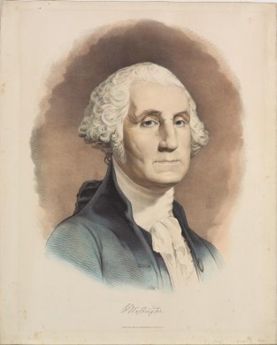 Bust Of George Washington (body Facing To Right In Image He's Looking Out At Viewer)
