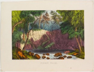 Woodland scene at stream nestled in a valley