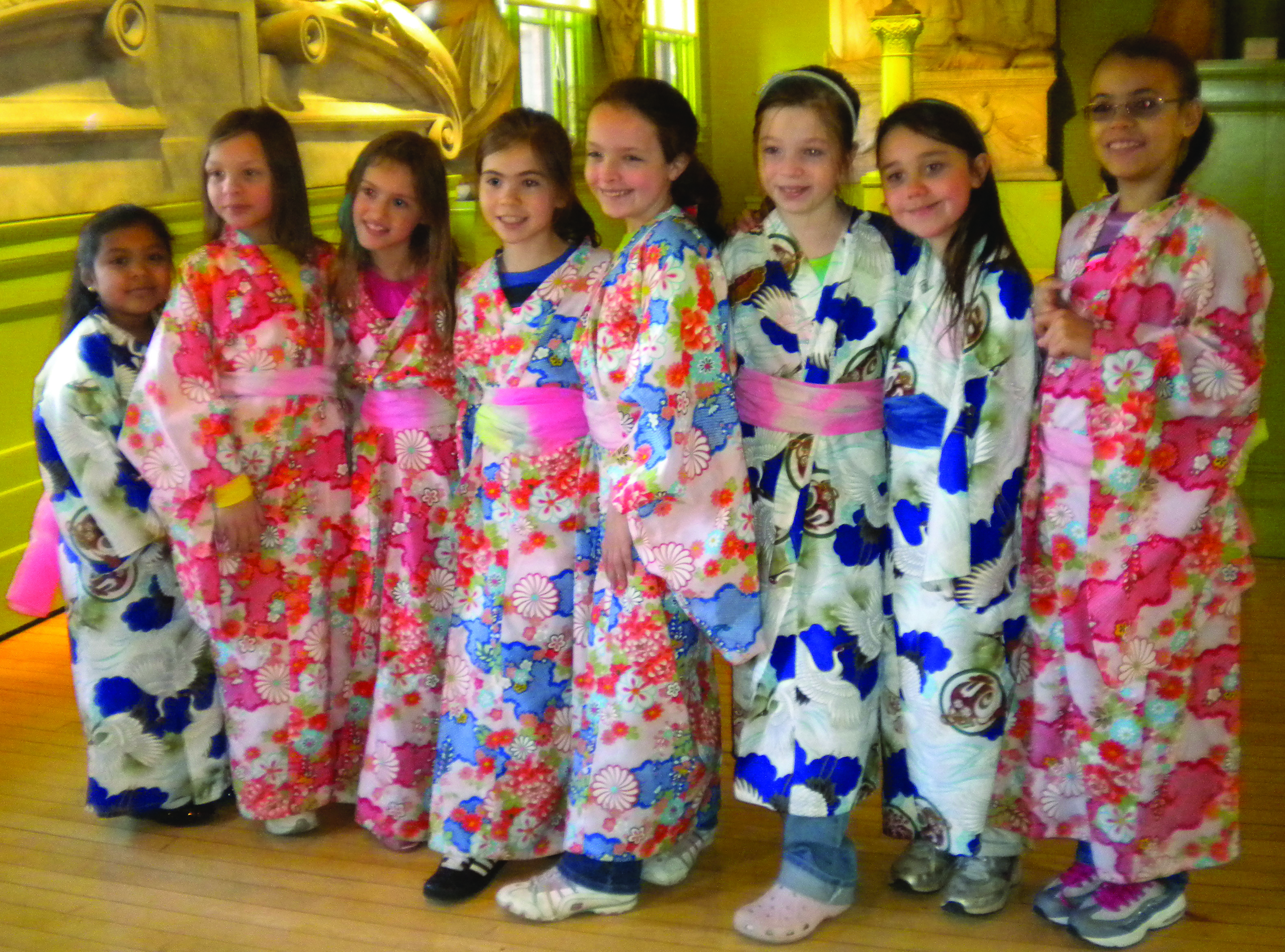 Students in Japanese clothing