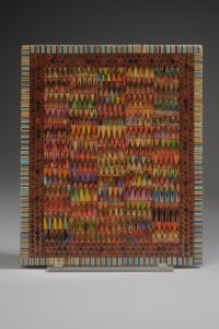 Jennifer Maestre, Tablet, 2011, pencils and epoxy, 13 x 10.25 x .25 inches, On loan from the artist