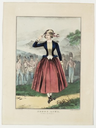 Woman with blue/tan jacket