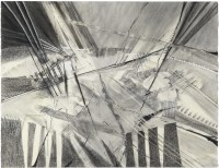 Lesley Cohen, Between Thought and Sound, 2009, charcoal and chalk pastel, 20 x 26, On loan from the artist