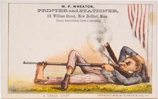 Man Lying On Grass Smoking A Cigar With Rifle In Hand Extending Down Through Toes Of His Left Foot