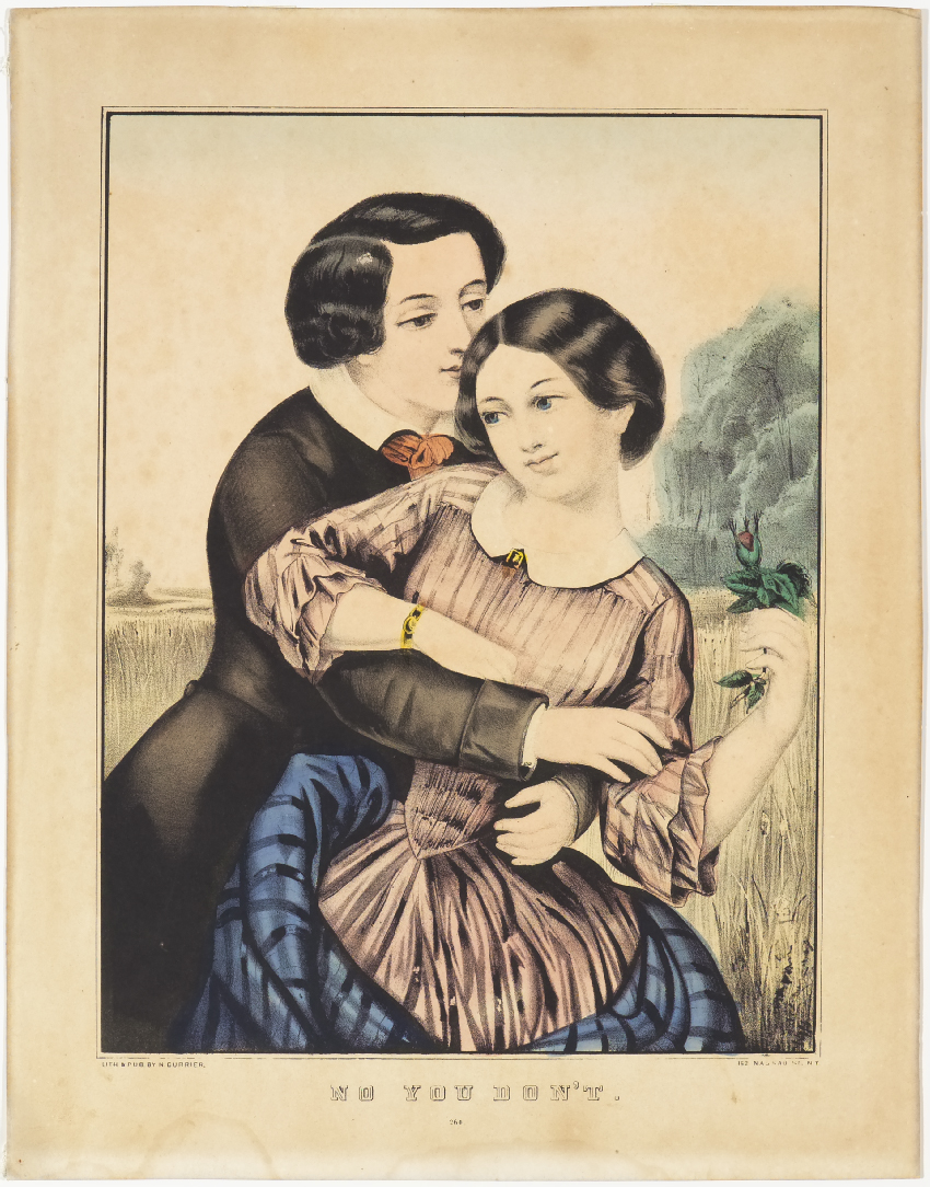 Man and woman embracing