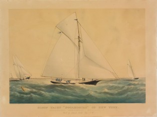 Sloop at center forefront