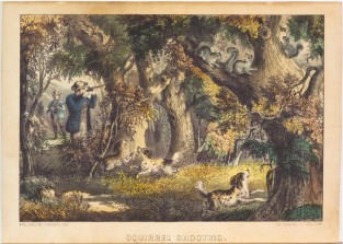 Woodland Scene - Two Hunters To Left