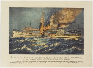Terrible Collision Between The Steamboat STONINGTON and NARRAGANSETT., Currier & Ives