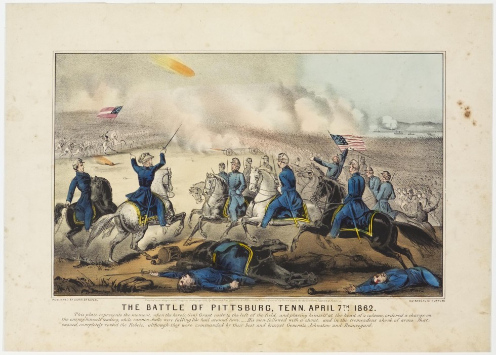 Battle scene in foreground