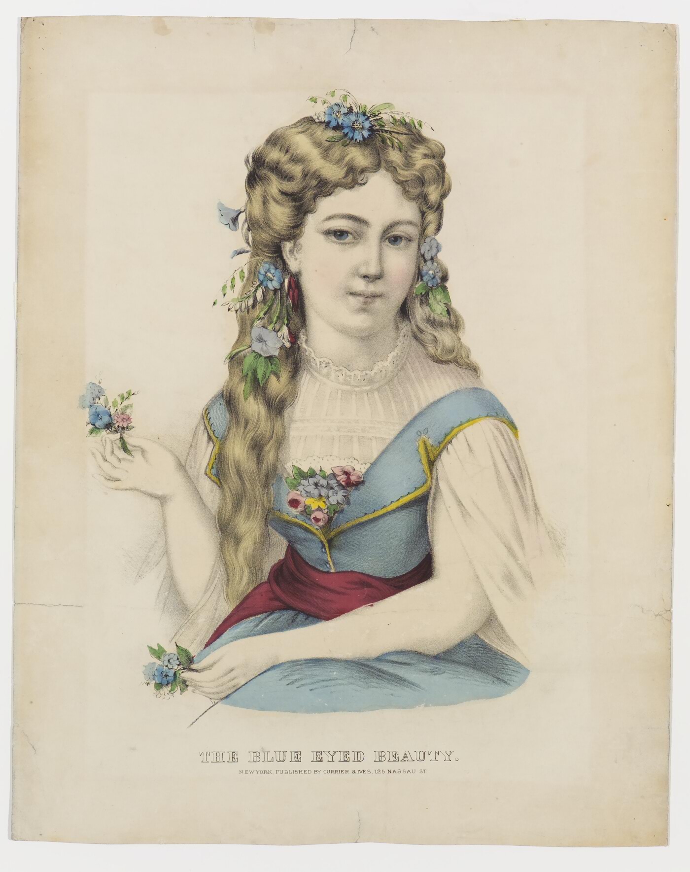 Young girl holding small nosegays