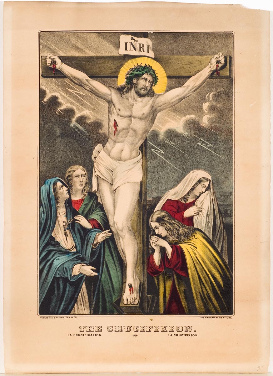 Jesus at center on cross