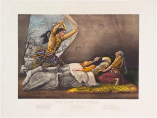 Native American Young Woman Lying On Mattress In Tent