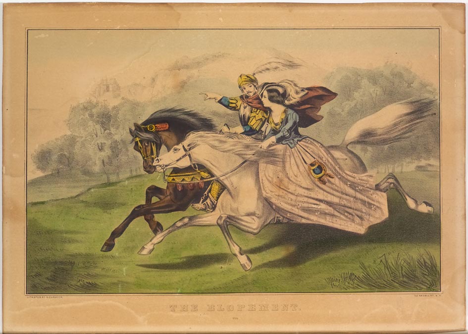 Man astride brown horse