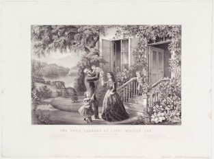 Man Greeting Wife And Three Children At Steps Of His Home