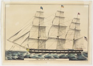 Ship Sailing To Left In Image