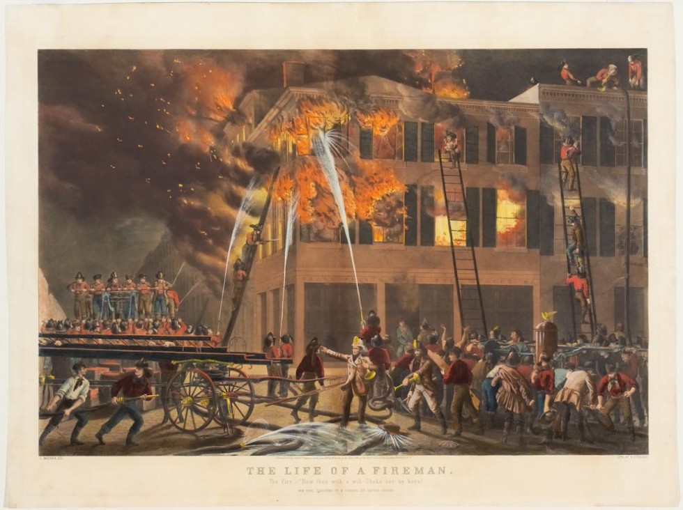 Firemen working on "J