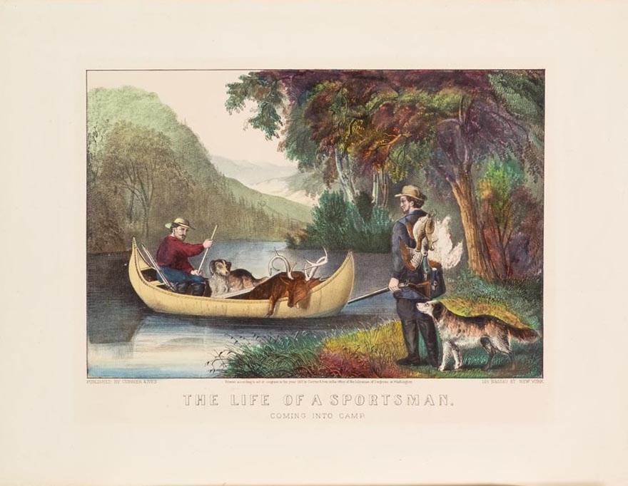 Man in canoe with rifle