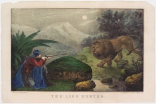 Man at left in woods