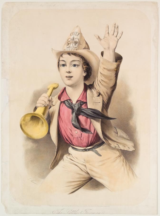 Young boy with horn