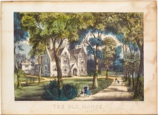 Manor house to left in background