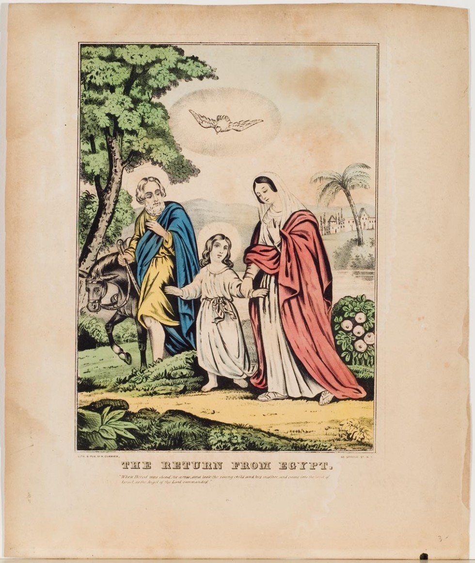 Christ at center as a child with Mary and Joseph