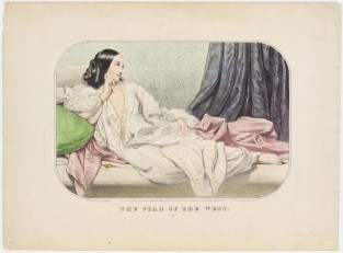 A woman reclining on a couch