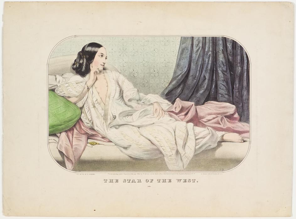 A woman reclining on a couch