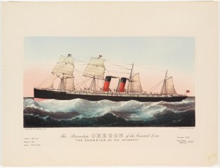 The Steamship OREGON Of The Cunard Line. “The Champion Of The Atlantic”, Currier & Ives