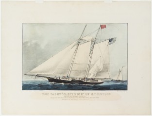 Ship Sailing To Left In Image