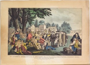 Gathering of Native Americans with William Penn and other men at center