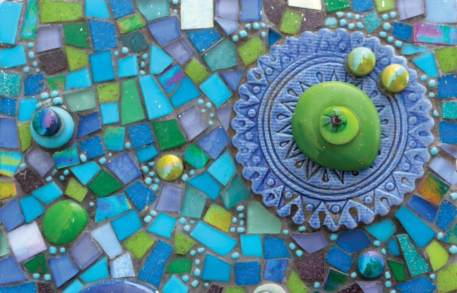 Mosaic Picture from glass and ceramic broken tile