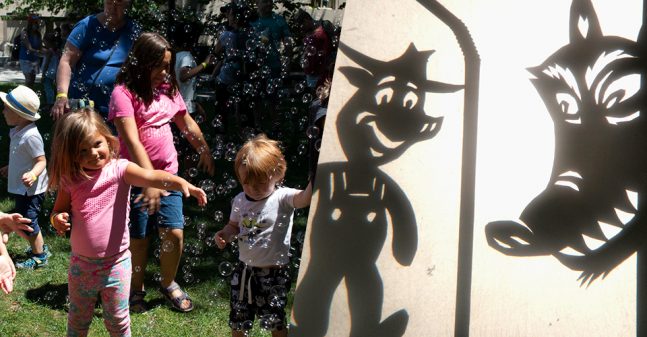 Bubble party and shadow puppets