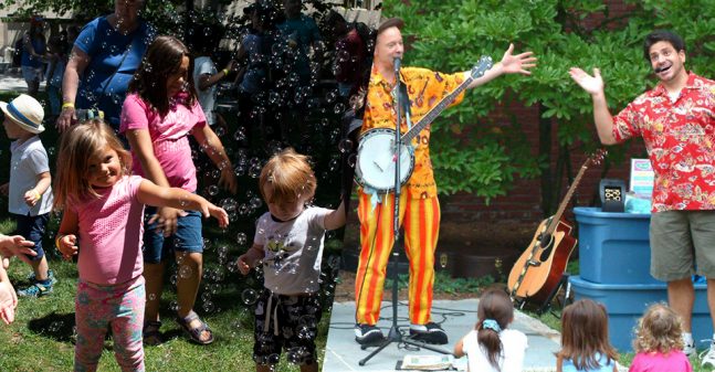 Bubble party and the Toe Jam Puppet Band