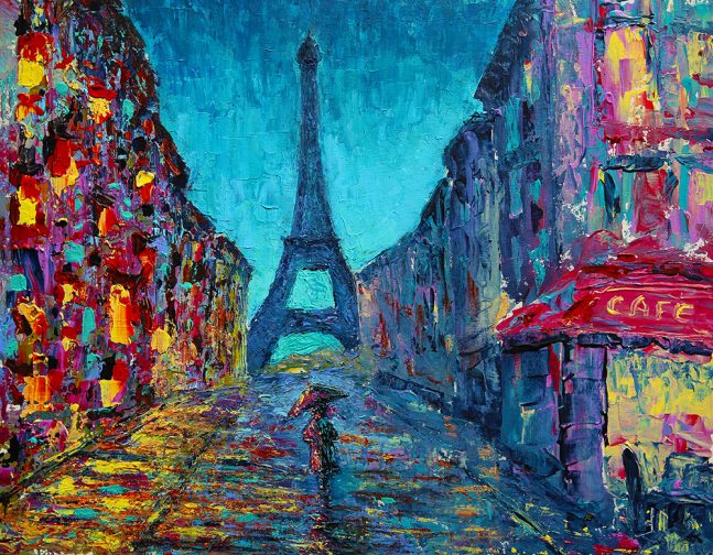 Paris street art painting
