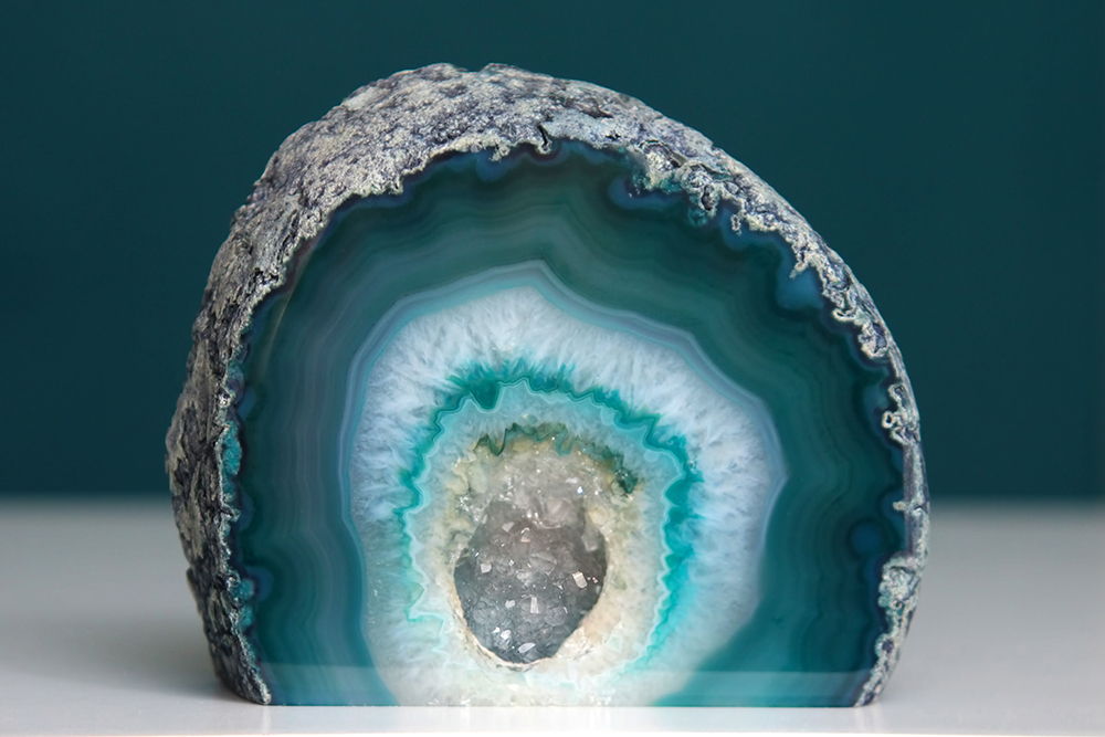 Blue and green geode