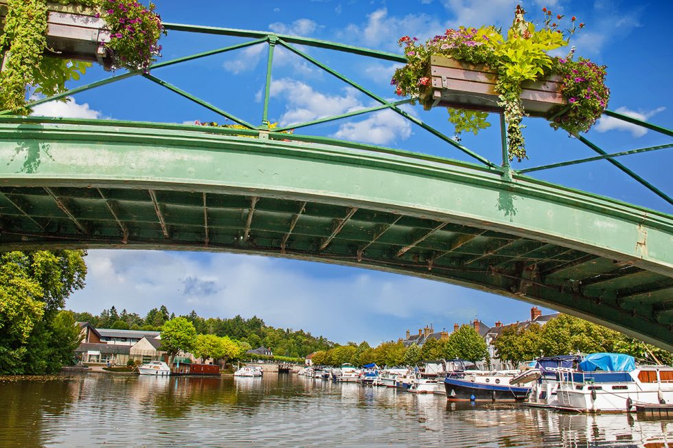Bridge at the entrance to the marina in France