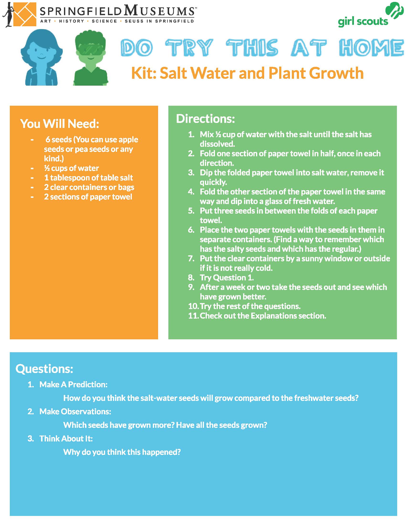Do Try This at Home Kit: Salt Water and Plant Growth