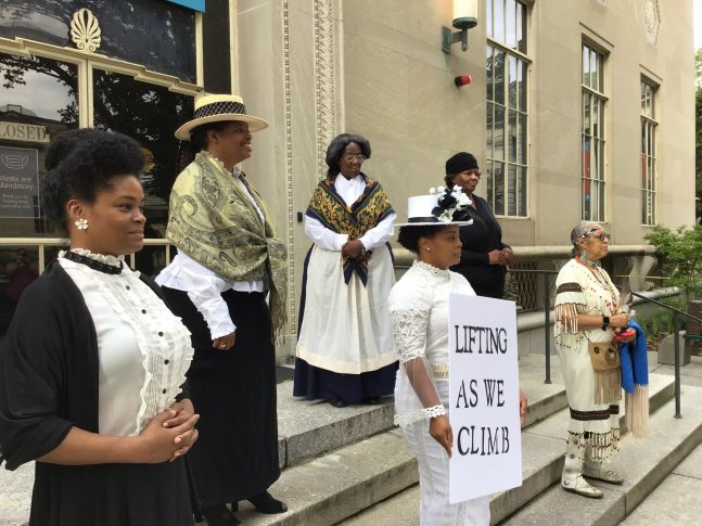 Six women depict historical figures of color in the struggle for the right for women to vote