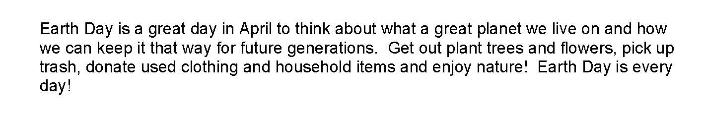 Earth Day is a great Day in April