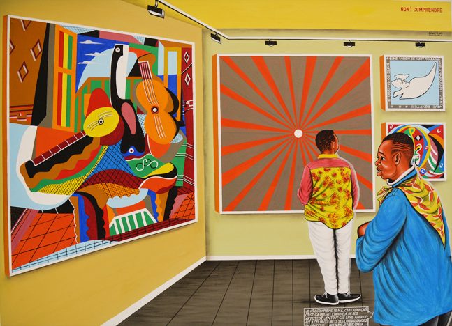 Cheik Ledy, Non! Comprendre, acrylic on canvas, 1995