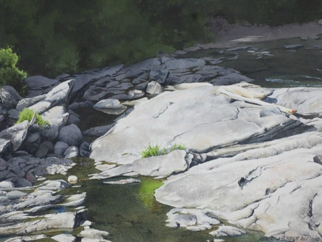 Painting of a mountain stream