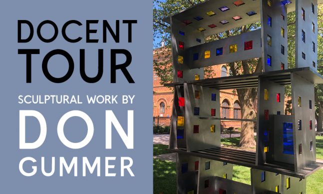 Metal and colored glass sculpture by Don Gummer