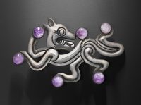 Jaguar Brooch (Prendedor en forma de jaguar), Mexican, 1940-1946